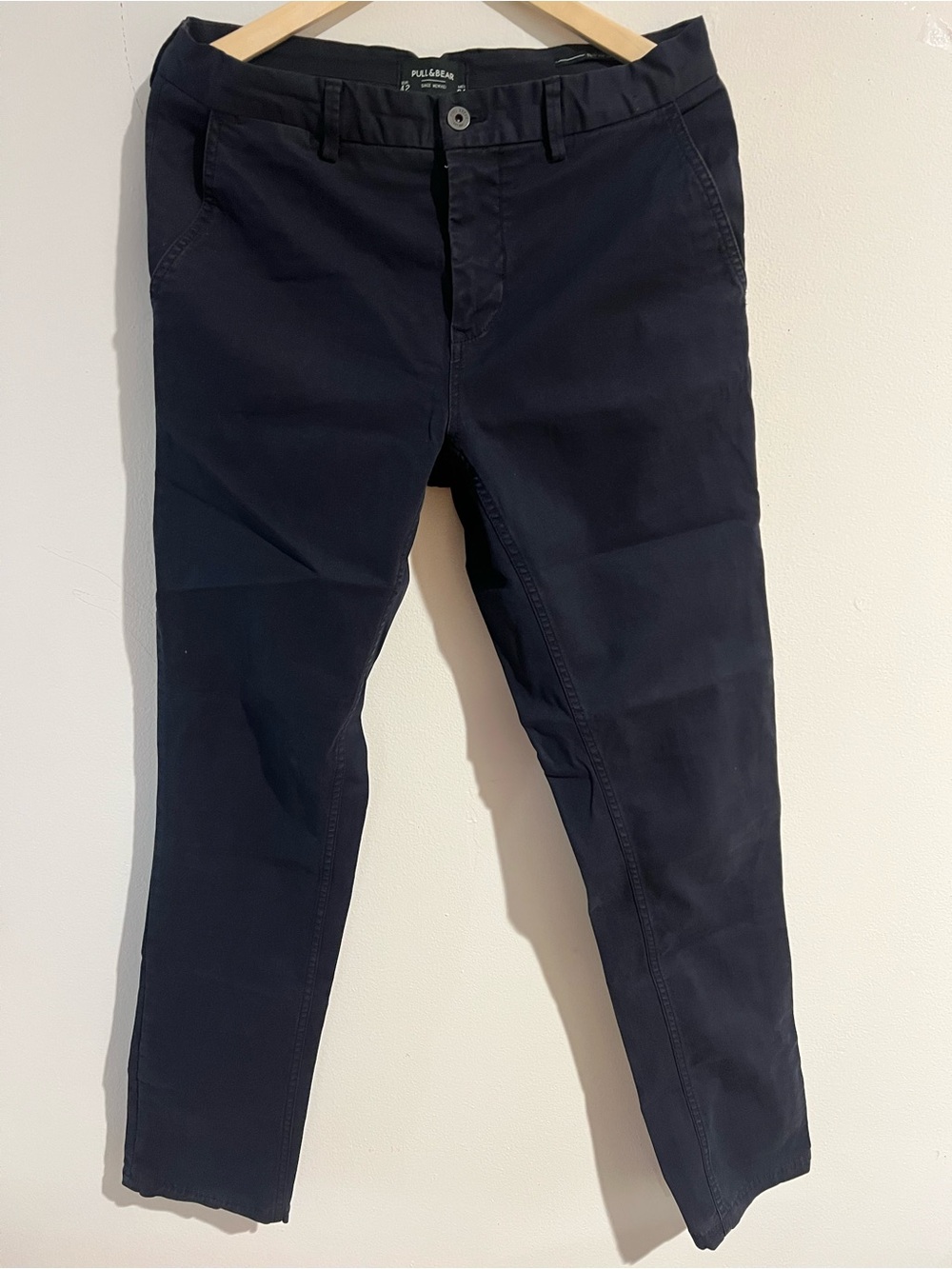 Pull&Bear Men's Dark Navy Slim Chinos